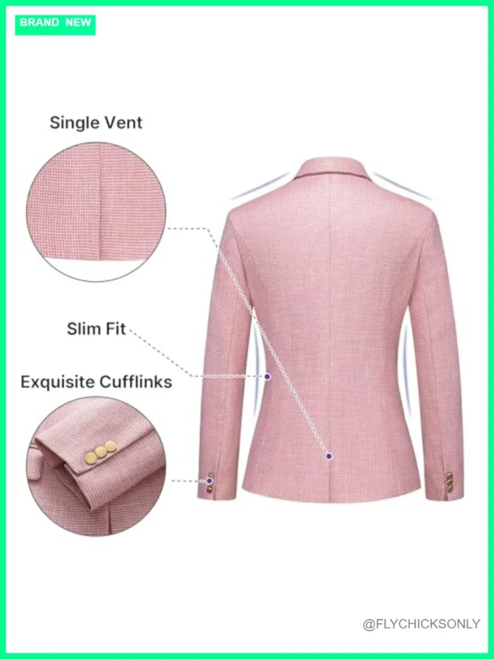 Women's 2-Piece Pinstripe Houndstooth Blazer Pantsuit Set Business Office Wear